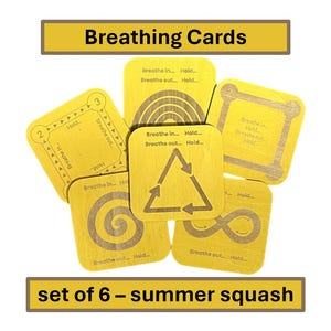 Cartes tactiles de respiration de pleine conscience (lot de 6) avec labyrinthe au dos - Respiration de pleine conscience pour enfants, coin calme, stratégies d'apaisement