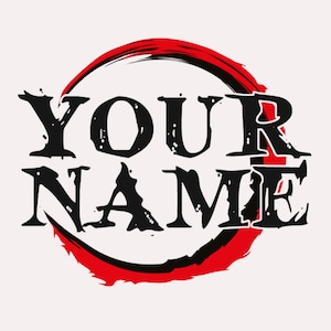 Individuelles Logo-Design im Demon Slayer-Stil – Fügen Sie Ihren Namen oder Text in hochwertigem PNG/JPG/PDF hinzu, perfekt für T-Shirts, Tassen, Aufkleber und mehr