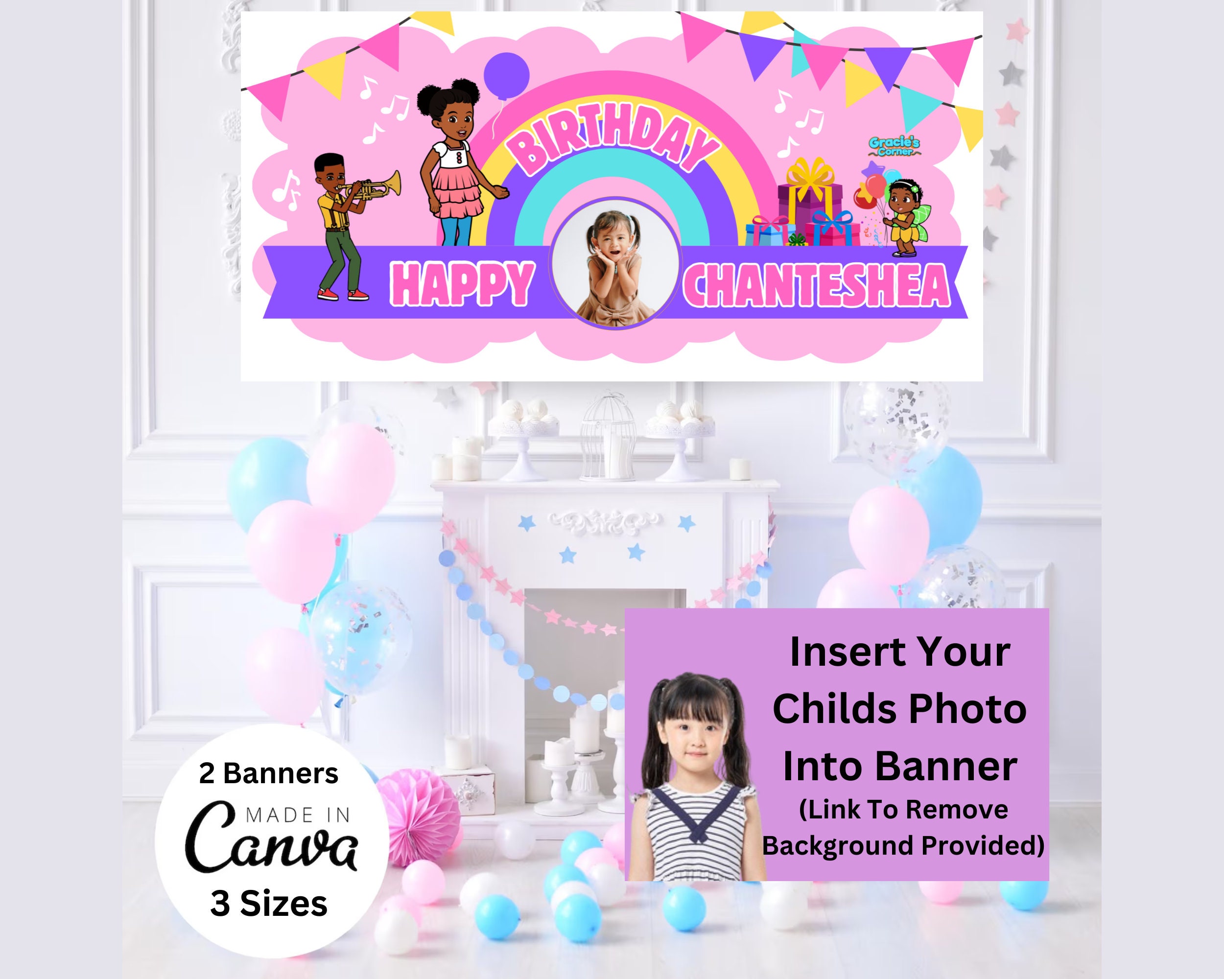 Gracies Corner Birthday Party Banner Gracie's Corner Backdrop Kids