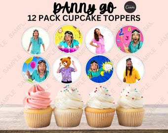 Danny Go-cupcaketoppers voor verjaardagsfeestjes | Danny-dessertfeestbedankje | Print met baard en baardshow traktatie | Jongen en meisje feest Taartstokjes decoraties