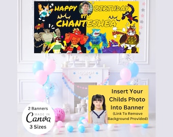 Goo Jit Zu Birthday Party Banner | Printable The Heroes Of Goo Jit Zu Backdrop | Action Figure Decoration | Monster Poster | Kid Favor Sign