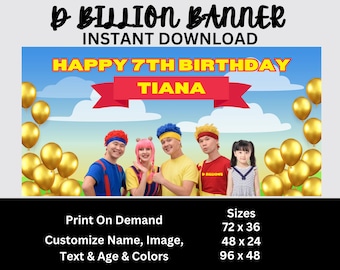 D Billion Birthday Party Banner | Printable D Billion Backdrop | Baby Boy Girl Party Decorations | Cha Cha Poster | Kids Party Favor Sign