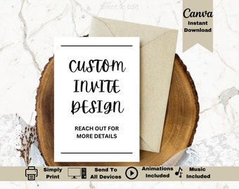 Custom Invitation for Birthday Party | Create Your Own Baby Shower Invite | Made To Order Bridal Shower Evite | Graduation Wedding Template