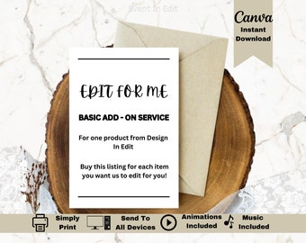 Add On - Personalize My Invitation | Customize The Phone Evite | Edit My Invite For Me | Personalized Instant Download | 24 Hour Turnover