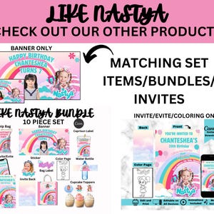 Explore More Like Nastya Themes! Check Out Our New Collection for Fresh Adventures - Find Another Set Waiting for You on Etsy! Like Nastya Coloring Placemat and Ms Rachel Party Packs!