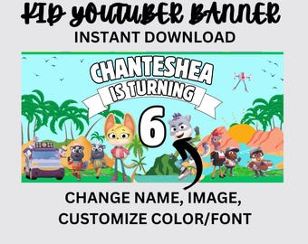 Creature Cases Birthday Party Banner | Agent Sam and Kit Corner Backdrop | Kids Party Decoration | Animal Poster | Creature Favor Printable