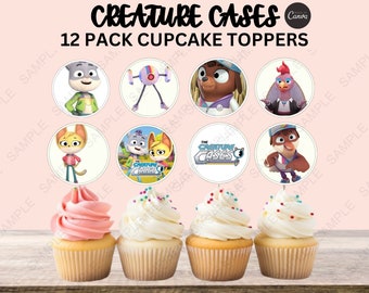 Creature Cases Birthday Party Cupcake Toppers | Animal Show Party Favor | Creature Cases Print Decor | Agent Creature Cases Party Decoration