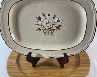 Vintage Cumberland May Blossom 12 3/4" Stoneware Oval Platter, Japan