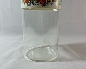Vintage Spice of Life Pyrexglasbehälter mit Kunststoffdeckel - Retro Küchenaufbewahrung