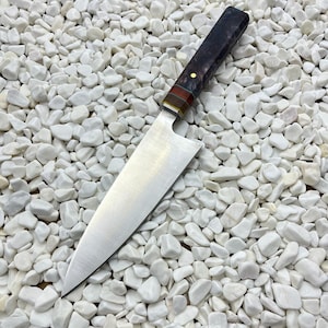 Handmade Epoxy Handle Chef Knife Stainless Steel Santoku Knife Japenese Kitchen Knife Engraved Chef Knife Cooking Knife for Gift For Him