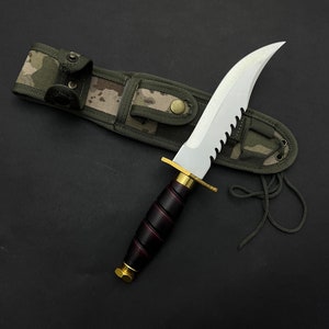 Cuchillo monograma, cuchillo personalizado, bowie de caza, táctico militar,  cuchillo personalizado, cuchillo grabado, navaja fija hoja jungle knife w /  sheath -  México