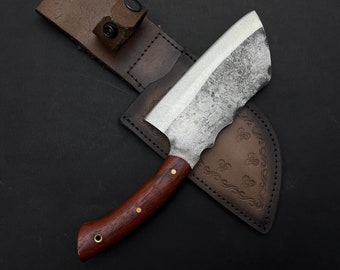 Handgeschmiedetes Almazan Messer mit Scheide: Individuell graviertes Campingmesser
