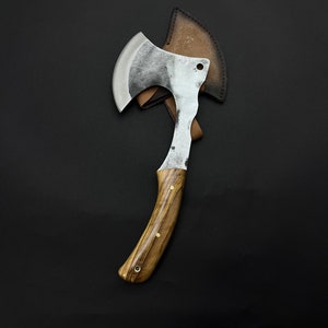 Hand Forged Tactical Hatchet Carbon steel Camping Axe Viking Axe Bearded Axe Tomahawk Axe Camping Hatchet Groomsmen Knife Axe Set