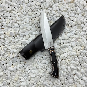 Handmade Bushcraft Knife: Werzalit Handle, 4116 Steel, Leather Sheath