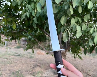 Custom Katana Samurai Sword: 4116 Stainless Steel, Cypress Wood Handle