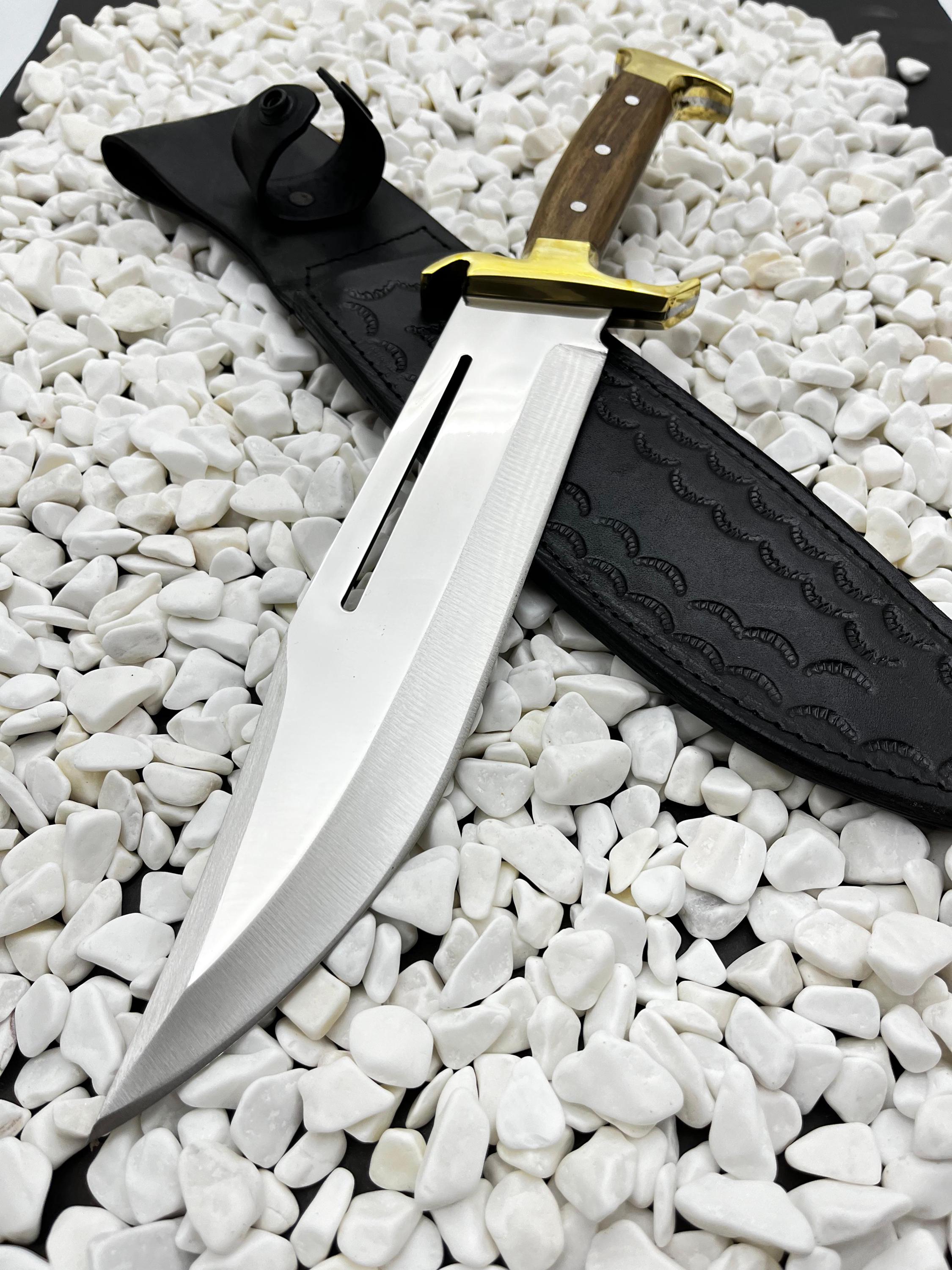 1980年代日本正規品(ステンレス製ランボーナイフ)シルバーストーン処理 ランボーナイフ 希少1980年代初期型日本製 純サバイバルナイフです
