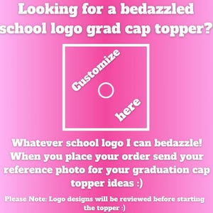 Custom Rhinestone Graduation Cap Topper, Custom Bling Grad Cap, Graduation Bedazzled Cap Decoration, Jeweled Logo Grad Cap Design, Grad Cap