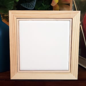 Ceramic Tile Wood Frame Custom 6-inch x 6-inch Real Wood Frame for Displaying a 4.25-Inch Ceramic Tile Display Tile Art Personalized Frame