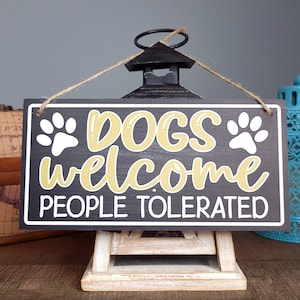 Dog Theme Pet Wooden Four Sign Bundle Hanging Dog Themed Decor
