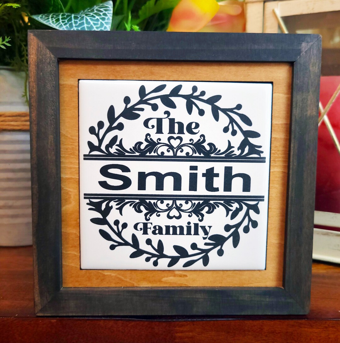 Personalized Family Name Sign With Real Wood Frame - Etsy