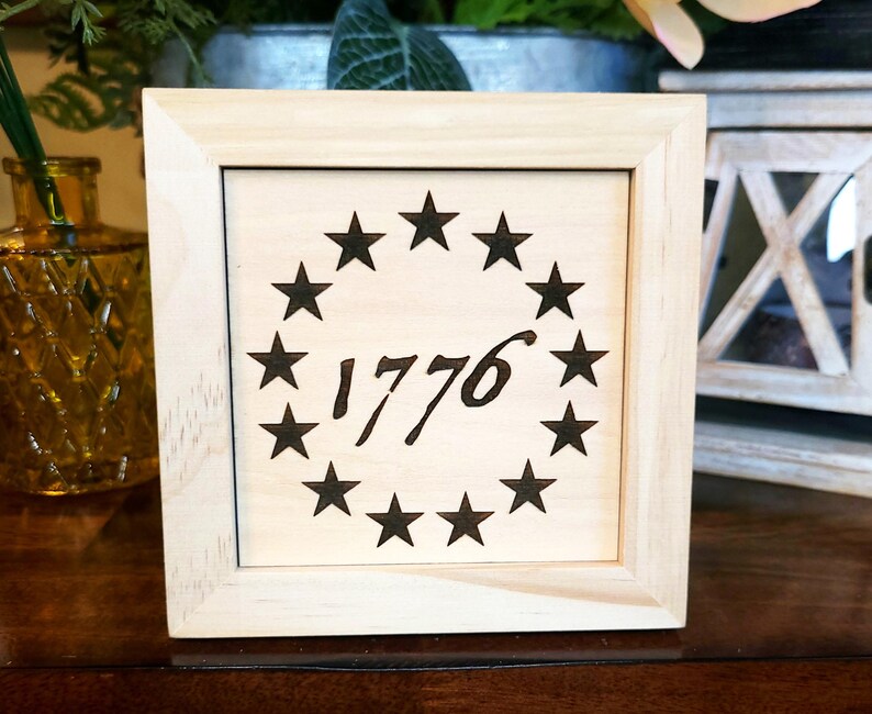 Rustic 1776 Wooden Sign: Handmade Americana, Betsy Ross Flag - Etsy