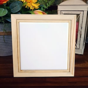 Ceramic Tile Wood Frame: Custom 8-inch x 8-inch Real Wood Frame for Displaying a 6-Inch Ceramic Tile Home Decor Ceramic Tile Art Display