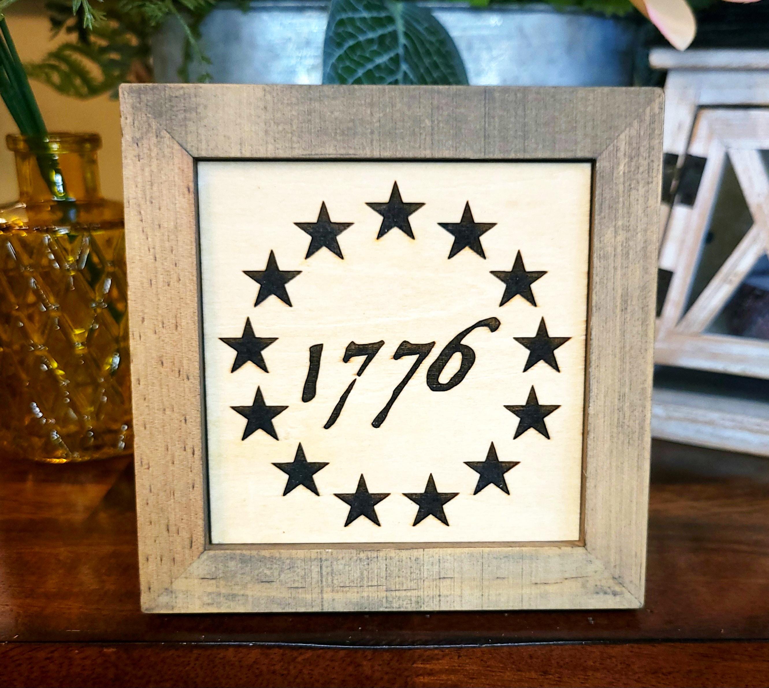 Rustic 1776 Wooden Sign: Handmade Americana, Betsy Ross Flag - Etsy