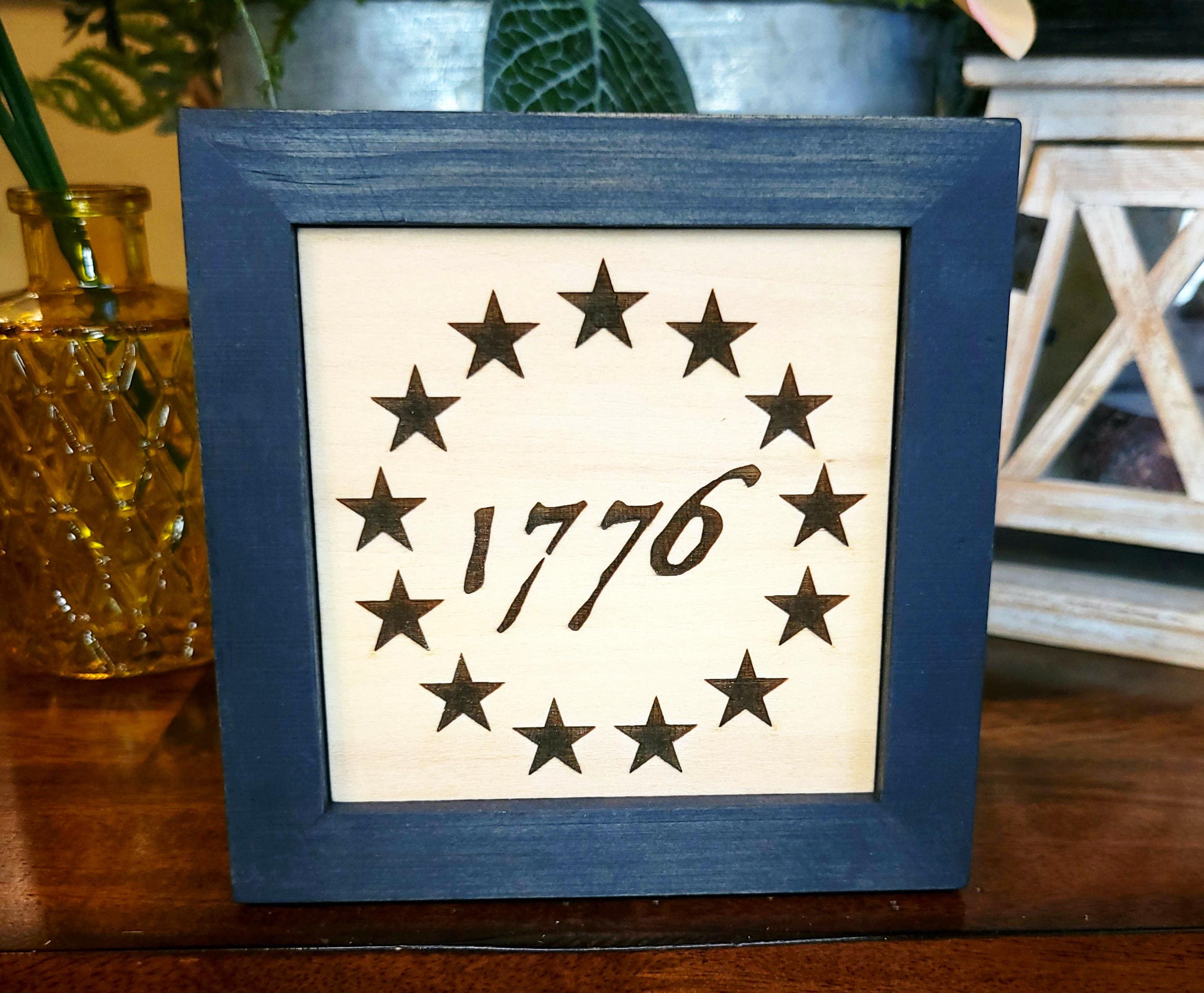 Rustic 1776 Wooden Sign: Handmade Americana, Betsy Ross Flag - Etsy