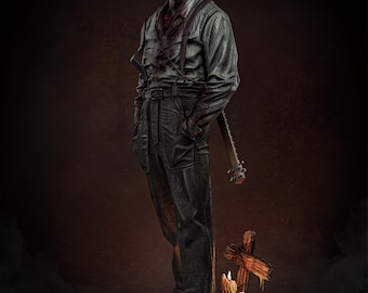 Statuetta dipinta a mano di Remmick Sinners, personaggio horror oscuro, oggetto da collezione per film gotici, statuetta di cattivo inquietante, regalo horror personalizzato