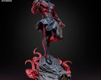 Statuetta dipinta a mano del Conquistatore Galattico, Statua del Guerriero Cosmico, Brutale Alieno da Collezione, Figurina di Combattente Spaziale, Regalo per Gamer in Stile Fumetto