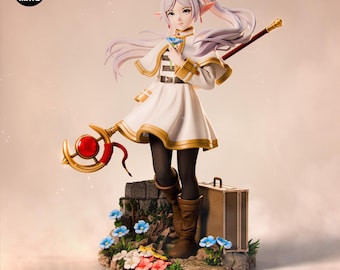 Hand Painted Frieren Resin Figure | Anime Collectible Statue | Fantasy Mage Decor | Manga Fan Art | Otaku Gift