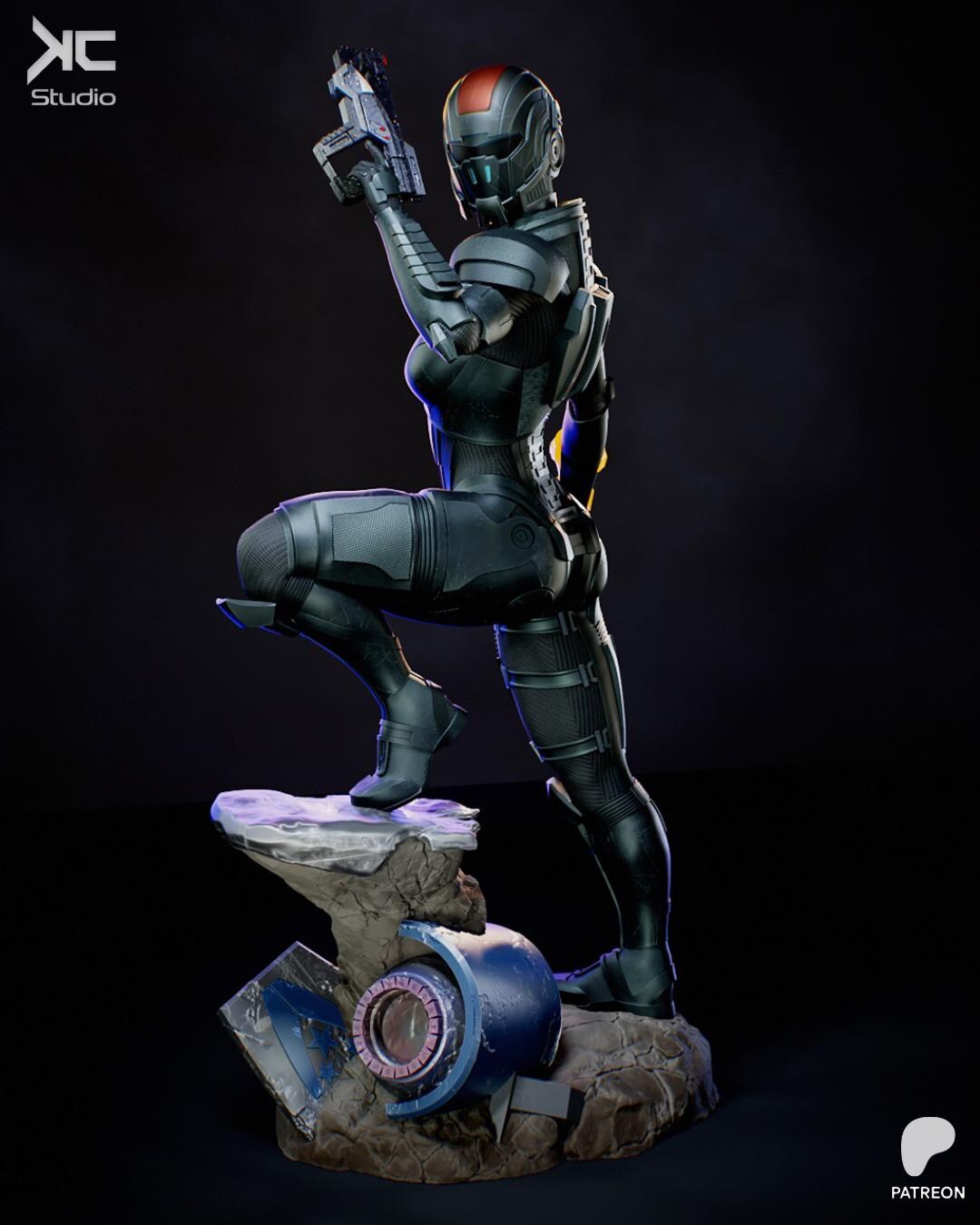 Soldier Shepard Commander Shepard Mass Effect Hand Painted Figure, N7 Armor Statue, Sci ...