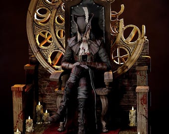 Lady Maria Bloodborne Statuetta dipinta a mano, Statua del cacciatore della Torre dell'Orologio Astrale, Oggetto da collezione horror gotico, Figurina Soulsborne, Regalo per giocatori, Deco