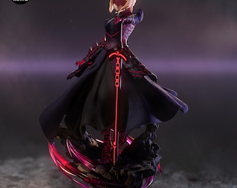 Statuetta di Saber Alter della serie Fate dipinta a mano, statua di Saber Alter della serie Fate, oggetto da collezione anime, statuetta anime personalizzata, regalo per giocatori, decorazione otaku