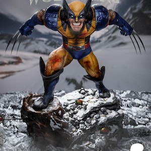 Clawed Mutant Hero Inspired Hand Painted Figure, Comic Style Warrior Statue, Superhero Collectible, Action Figurine, Custom Gamer Gift, Deco