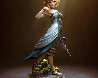 Princess Zelda Tears of the Kingdom Hand Painted Figure, Zelda TOTK Statue, Fantasy Game Collectible, Hyrule Princess Figurine, Gamer Gift
