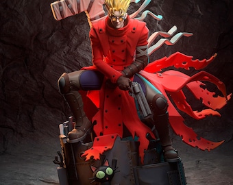 Vash the Stampede Trigun Hand Painted Resin Figure | Anime Collectible Statue | Fan Art Figurine | Handmade Manga Decor | Gamer Gift