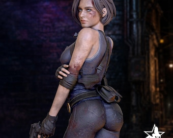Statuetta dipinta a mano di Jill Valentine, statua dell'eroina survival horror, oggetto da collezione per agenti tattici, statuetta per giochi di zombie, regalo per giocatori, decorazione