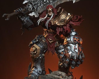 Action figure dipinta a mano di War Darksiders, statua del Cavaliere dell'Apocalisse, guerriero dark fantasy da collezione, statuetta per giocatori, regalo decorativo personalizzato