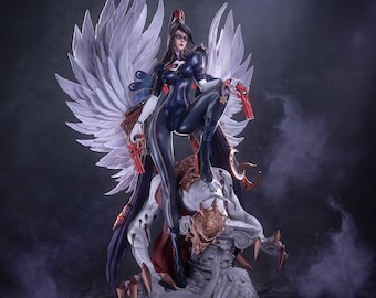 Statuetta di Bayonetta in resina dipinta a mano | Oggetto da collezione per videogiochi | Statuetta realizzata a mano | Statua fan art | Regalo per giocatori | Decorazione per videogiochi d'azione