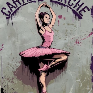 Carte Blanche Ballerina Street Art T-Shirt Urban- Dancewear Graphic Tee