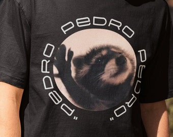 Unisex, Pedro Meme Racoon Shirt - Waschbär, lustiges Shirt, lustiges Waschbär-Shirt, Pedro-Shirt, lustiges Pedro-Waschbär-Shirt, Waschbär-Grafik-T-Shirt