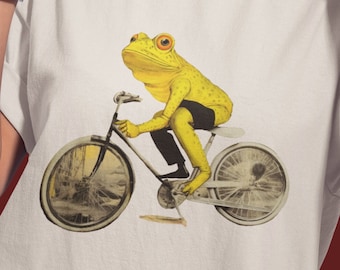 Unisex, Biker Toad Shirt - frog, frog shirt, toad, toad shirt, cottagecore shirt, goblincore shirt, goblincore, Unisex, Psychedelic shirt