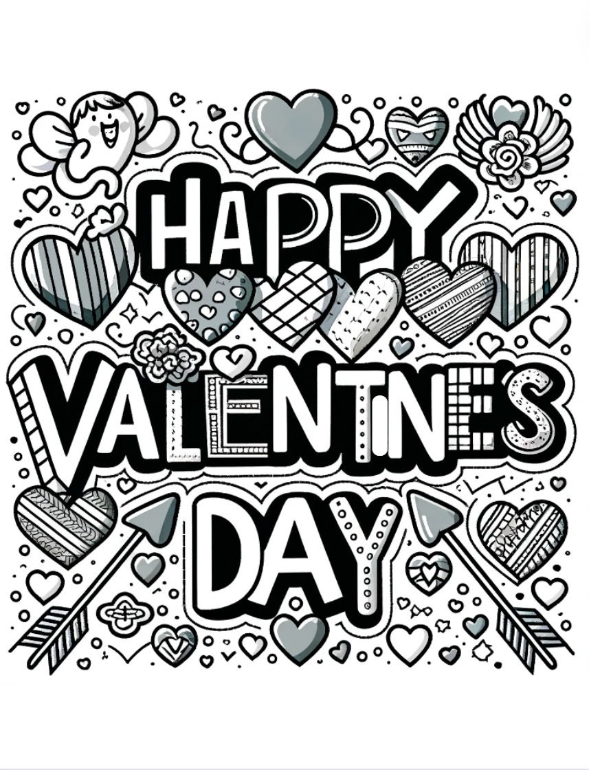 Saint Valentine Coloring Pages - Etsy