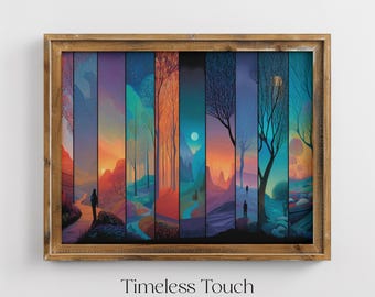 Abstract Forest Landscape Digital Art Scenic Printable Wall Decor