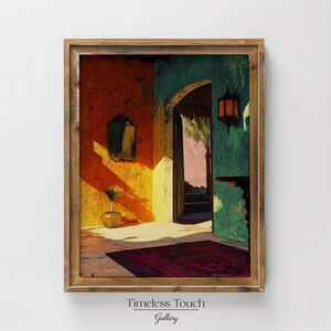 Vintage Colorful Courtyard Digital Wall Art