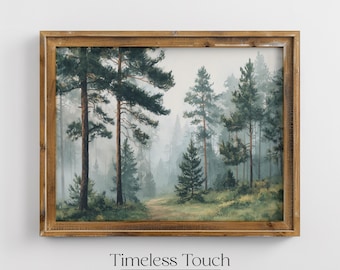 Vintage Forest Landscape Digital Wall Art Print