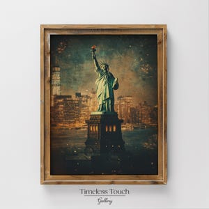 Vintage Statue of Liberty - New York City - Digital Wall Art Print
