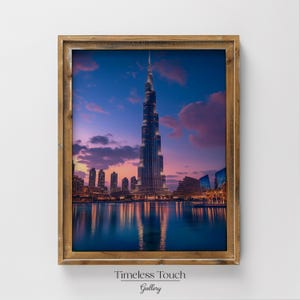 Burj Khalifa - Dubai Skyline at Dusk Digital Wall Art Print