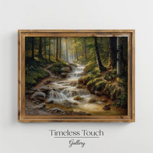 Birch Forest Wall Art, Nature Landscape Vintage Painting PRINTABLE Art | Housewarming Gift, Tree Wall Art Digital Download - Rustic Wall Art